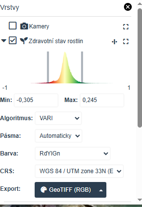 Nastavení detekce zdraví rostlin