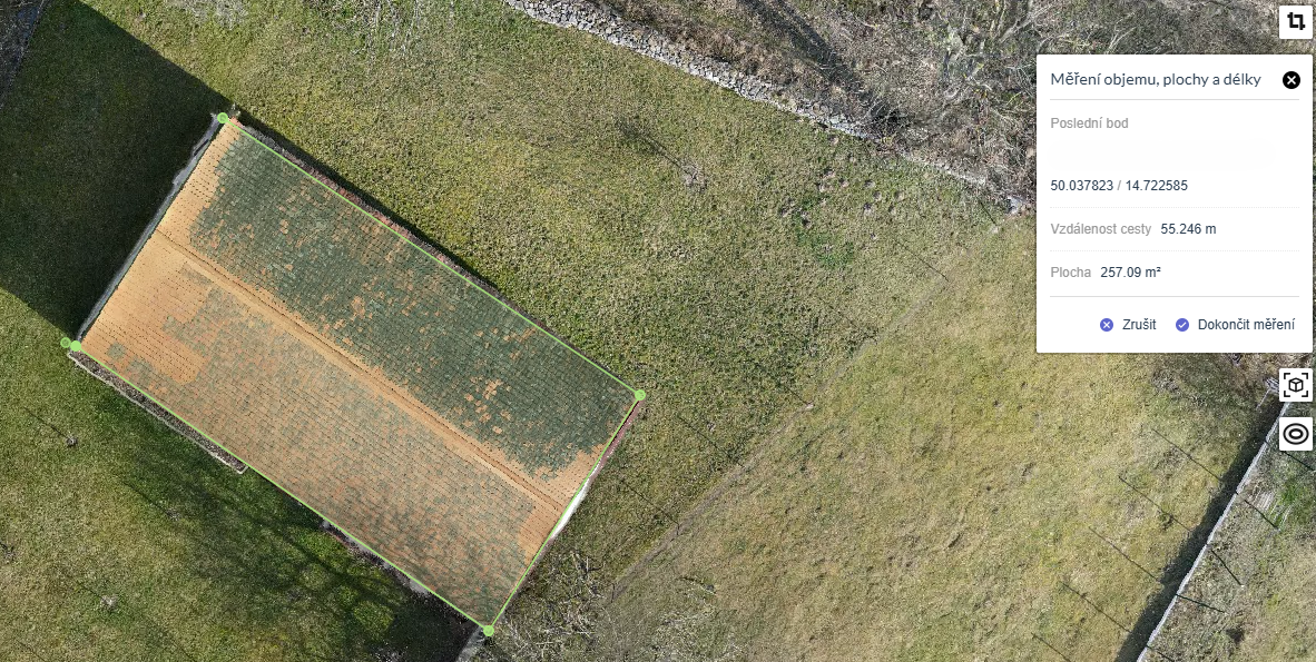Měření plochy a export do GeoJSON