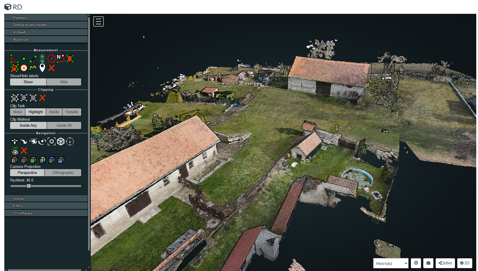 3D model v reálném prostředí programu